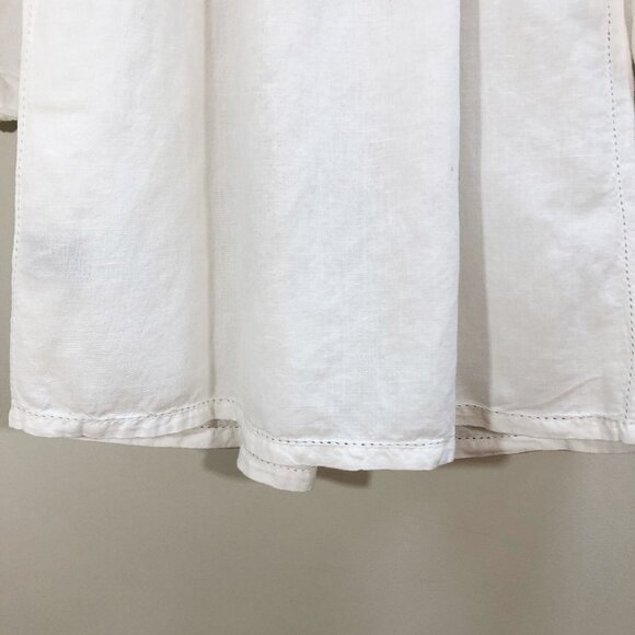 NWT! J. PETERMAN Paradise Linen Embroidered Boho Relaxed Fit Peasant Blouse S - Picture 10 of 12